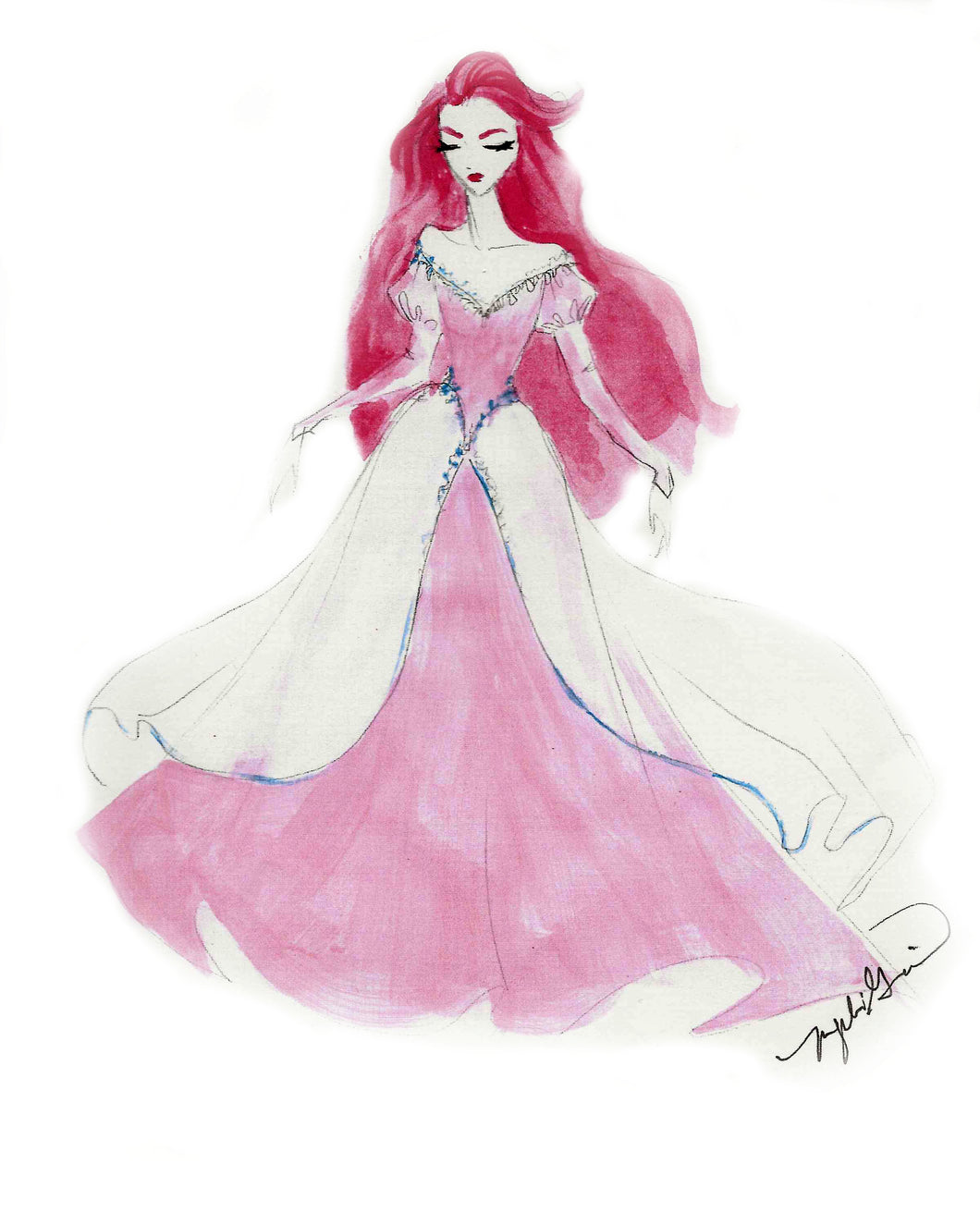 Ariel Pink Dress Print-Entry